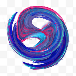 笔刷圆圈抽象几何水彩彩色