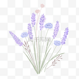 野花花束水彩风格婚礼淡紫色
