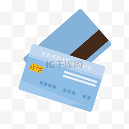 天蓝色扁平信用卡剪贴画
