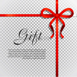 礼品礼品包装图片_透明背景上的卡片矢量插图，带红