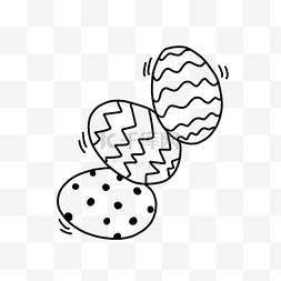 复活节画鸡蛋图片_可爱的鸡蛋复活节涂鸦线描风彩蛋