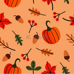秋季活动装饰图片_感恩节无缝图案一面祝贺的横幅秋
