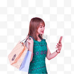 电子商务购物袋图片_618购物电子商务生活方式美女