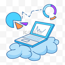 蓝色云端图片_电脑大数据云数据