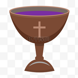 基督图形图片_濯足节圣餐棕色圣杯图形