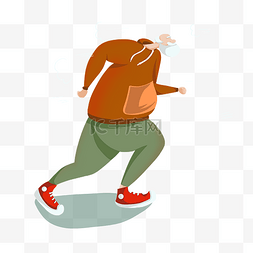 重阳节插画素材图片_慢跑老年人运动锻炼老年生活元素