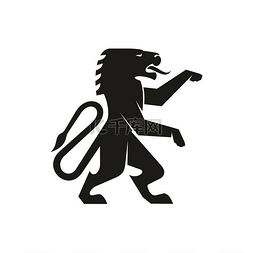 龙狮献瑞图片_神话中的生物孤立的纹章黑色朝鲜