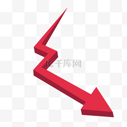 矢量红色箭头图片_红色价格曲线箭头