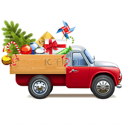 truck图片_在白色背景查出的杉木树向量圣诞