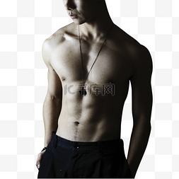 腹肌纹理图片_健身的健康男性肌肉线条腹肌