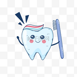 可爱牙齿护理表情图