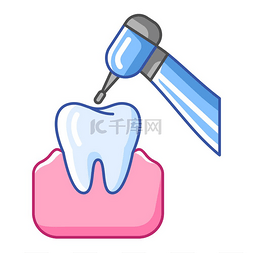 牙钻治疗图解牙科和医疗保健的偶