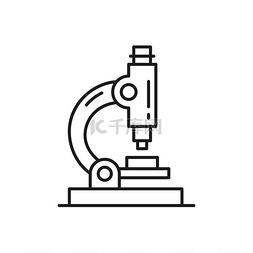 生物技术宣传页图片_显微镜隔离研究设备细线图标矢量