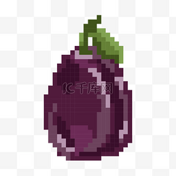 像素风格水果图片_像素游戏水果紫色茄子