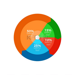 数据图表模板图片_带圆圈的彩色信息图表代表数字和
