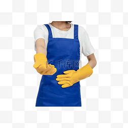 橡胶手套图片_戴着手套的家政清洁工