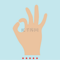 优秀的手势图片_该标志完美地显示了手形图标。该