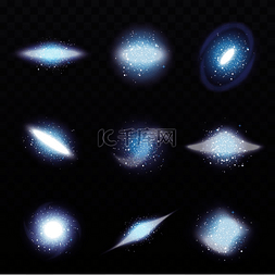 宇宙天空背景图片_银河螺旋现实集与几何形状的星团