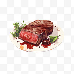清燉牛肉面条图片_卡通牛排肉块