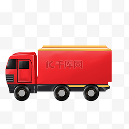 运输货车卡车图片_仿真红色卡车