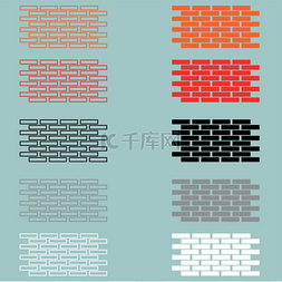 砖图片_砖红橙黑灰白墙.. 砖红橙黑灰白墙