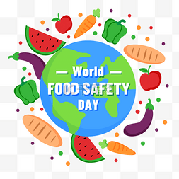 世界食品安全日卡通水果食物