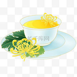 秋天古风素材图片_中国风古风菊花茶