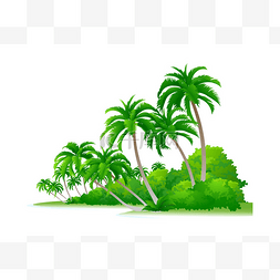 棕榈树矢量图片_矢量图标棕榈树和灌木
