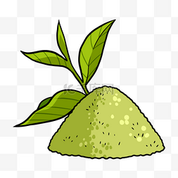 可爱立体叶子图片_茶方叶子绿色茶饮图片绘画创意