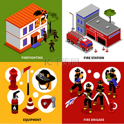 车站图标图片_等距消防员 2x2 设计理念与消防大