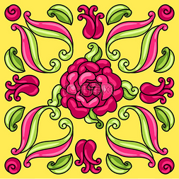 利拉鲁肽图片_墨西哥塔拉维拉瓷砖图案上面有花