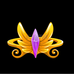 黄金和钻石图片_带有金色翅膀和粉红色宝石的魔法