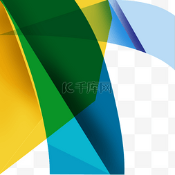 矢量素材海浪图片_蓝黄色几何渐变彩色抽象边框