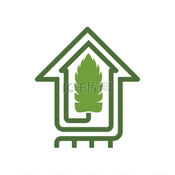 生态干净的房子隔离建筑公司标志