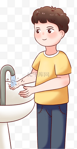 男孩洗手多洗手