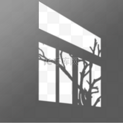 阴影树图片_方形树木窗口叠加阴影