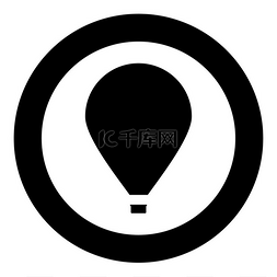 高飞的氢气球图片_圆形或圆形矢量图中的热气球图标