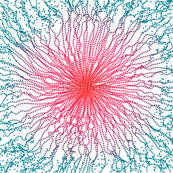 抽象撞色几何散开的红心图案
