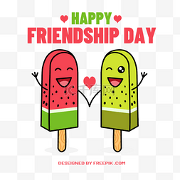 友谊可爱图片_可爱表情卡通冰淇淋国际友谊日