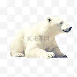 扁平插画手绘免抠元素北极熊