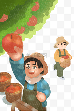 秋天收获苹果摘苹果