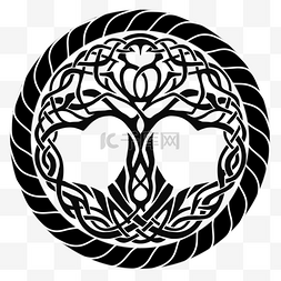 道达尔logo图片_凯尔特生命之树图案剪影