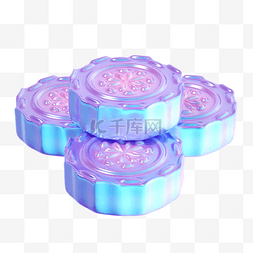 3D立体中秋节月饼中式美食糕点C4D