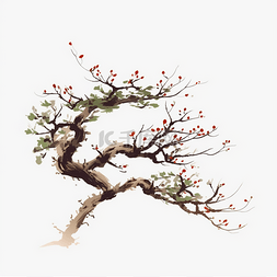 黑色中国风植物树枝