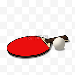 红色球拍图片_球拍与乒乓球剪贴画