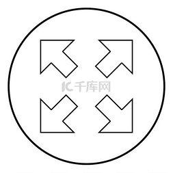 交通箭头图标图片_从中心图标指向不同方向的四个箭