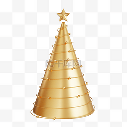 3DC4D立体金色圣诞树