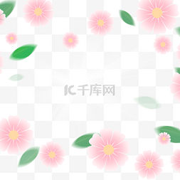 樱花爱心图片_春季旅游花卉边框粉色樱花