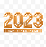 新年元旦2023金色数字