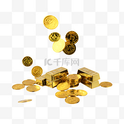 钱币金属图片_经济货币金条硬币金币堆